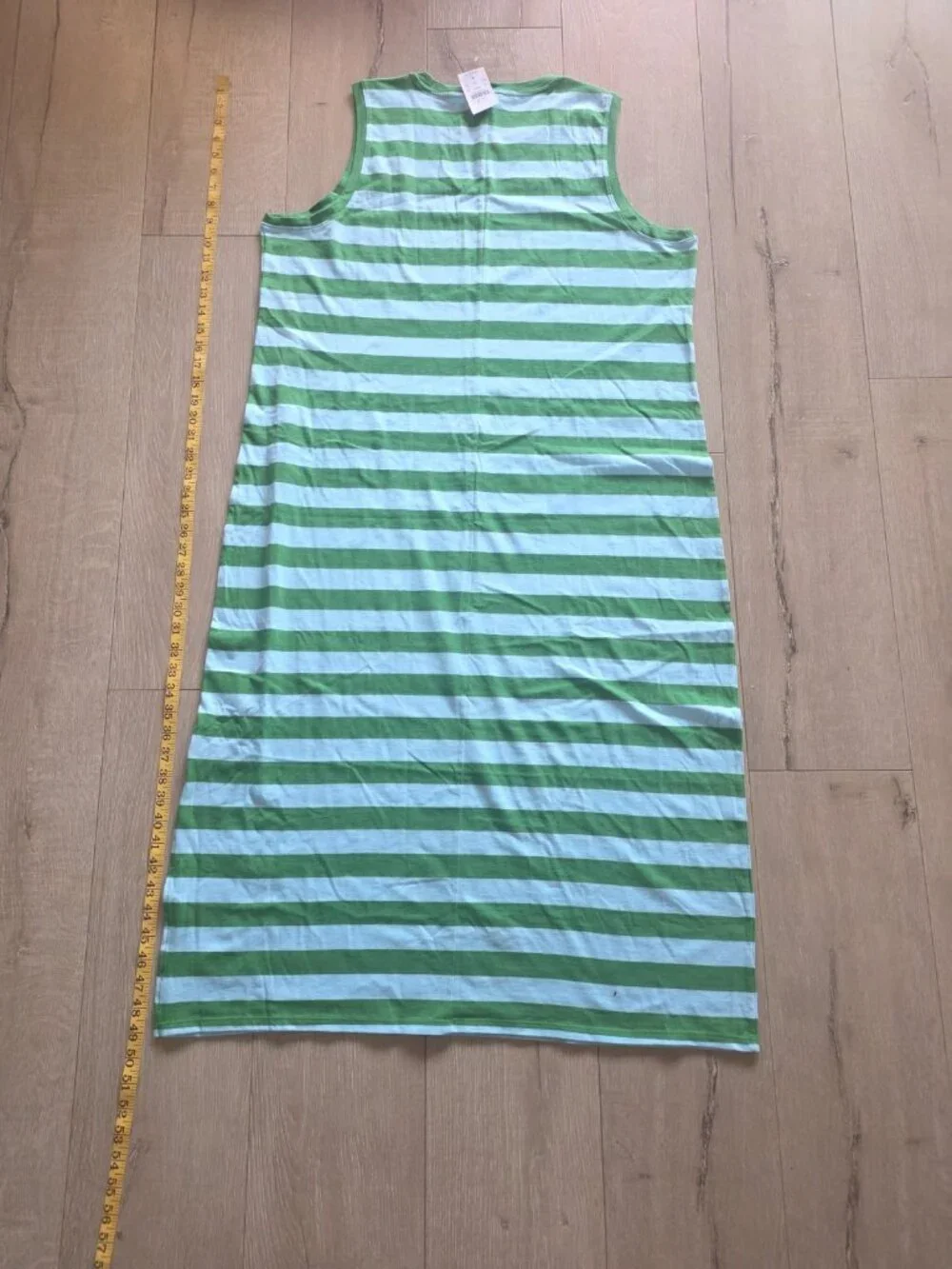 J.Crew Midi Dress Womens XXL Green Blue Striped Summer Resort Effortless CK538 - Picture 3 of 8